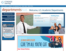 Tablet Screenshot of departmentsplus.cengage.com