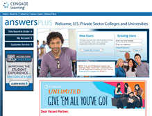 Tablet Screenshot of answersplus.cengage.com